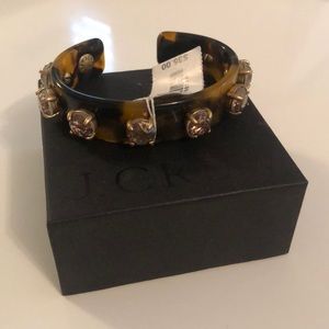 NWT JCrew tortoise bracelet with pink rhinestones